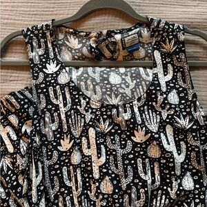 Kavu Black and White Cactus Midi Dress